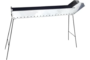 Antech Fornacella Canaletta Barbecue per la cottura di Arrosticini Spiedini Carne Pesce Souvlaki Kebab Skewers Acciaio 90 Cm, Artigianale made in Italy con piedi di Appoggio richiudibili