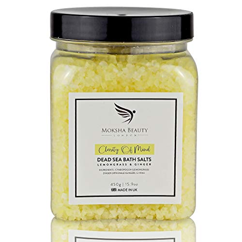 Sales de Baño Relajantes, Fabricado en UK, Sales de Baño Para Pies Naturales Del Mar Muerto, Para Mujeres, Hombres, Niños y Niñas. Sales de Baño Romantico Con Aceites Esenciales de Césped de Limón