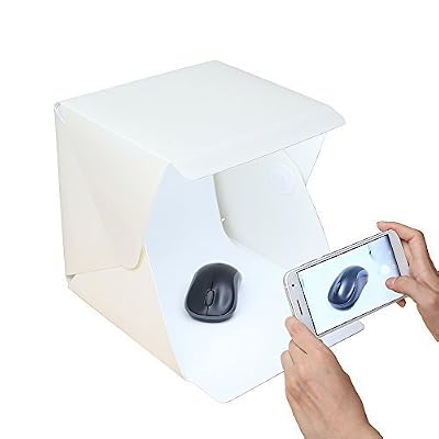 Gleading- Studio photo professionnel - Dimension 24x23x22.6cm - Pliable- Toile de fond 2 couleurs différentes