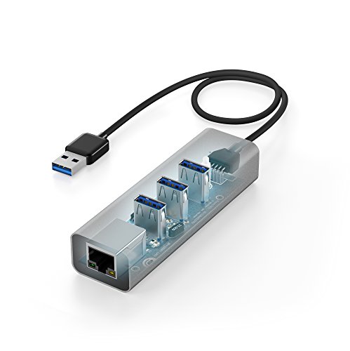 KabelDirekt 3-Port USB 3.0 Hub aus Aluminium USB 3.0 mit integriertem 1 Gigabit Ethernet-Port – PRO Series - 4