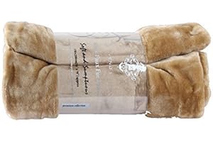 Quality Linen and Towels Beige Mink Throw Soft Plush Large (150cm x 200cm- Suitable for Double Size Bed or 2 Seater Sofa) Sofa Bed Runner Bedspread Blanket