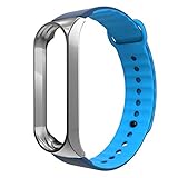 Happy Event Ersatz Silica Gel Armband Band Strap + Metallgehäuse für Xiaomi Mi Band 3 (Blau)