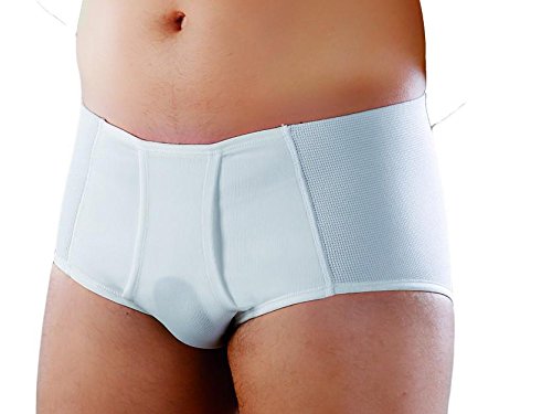 Faja Slip Hernia Inguinal Caballero - Slip Envolvente con Apertura Delantera - Corte Alto - Color Blanco - Art.313 Talla 7 > 101-105 cm