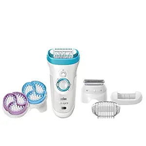 Braun Silk Epil 9-961E Skin Spa Wet And Dry Cordless Epilator, White/Blue