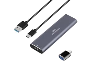 Pvczool BoîTier de Disque Dur M.2 BoîTier SSD SATA vers USB 3.0 M-Key/-Key Disque Dur SATA B-Key/-Key pour Ordinateur Portable (B)
