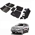 Kozdiko Car 3D Mats Foot Mat Black Color Set of 7 Pcs for Toyota Fortuner
