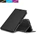 Produktbild Huihai Wiko Lenny4 Hülle Case, Cass Textur Lederhülle Schwarz PU Leder Flip Tasche Handyhülle, mit Ständer Funktion Schutzhülle für Wiko Lenny 4 (5.0 Zoll)