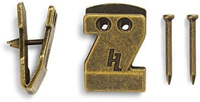 HangZ 40031 Canvas Flat Mount Sawtooth Picture Hooks, Antique Brass, 15lb, by HangZ