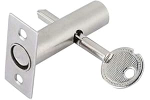 SUPERTOOL Bulloni di sicurezza, bulloni per porte morte, in acciaio inox, con forte chiave a stella in ferro e fibbia a 3 serrature (confezione da 1)