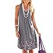 Produktbild Luminiu Sommer Frauen Ärmelloses Vintage Boho Sleeveless Strand Printed Rundhals Lose Größen Kleid