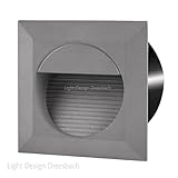 1er Set LED Aluminium Wandeinbauleuchte Treppenlicht eckig UNTERPUTZDOSE Innen und Aussenbeleuchtung 230V 1