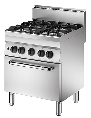 Preisvergleich Produktbild Gasherd mit 4 Kochstellen + Heißluftbackofen