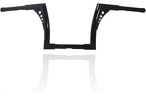 AIRCMT 10 Inch Rise 1-1/4'' Batwing Ape Hangers Handlebar Compatible With Harley Softail FLST FXST Sportster XL 883 1200 Touring Road Glide+Road King (Gloss Black)