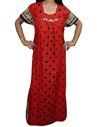 Women Cotton Nightgown Printed Night Wear Long Maxi Nightdress Housedress
