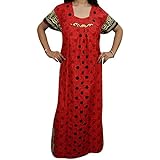 Women Cotton Nightgown Printed Night Wear Long Maxi Nightdress Housedress