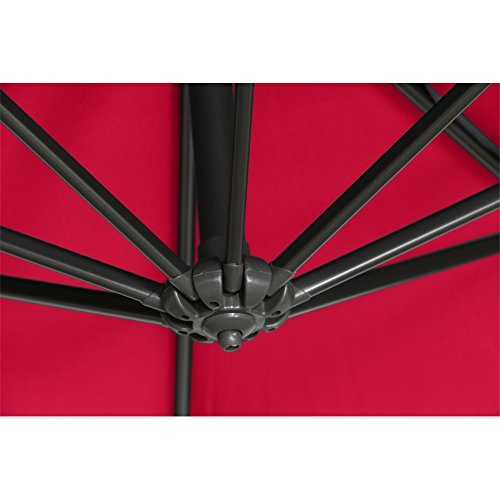 Siena Garden 336860 Ampelschirm Klassik Bezug rot Gestell grau Ø 300 cm - 6