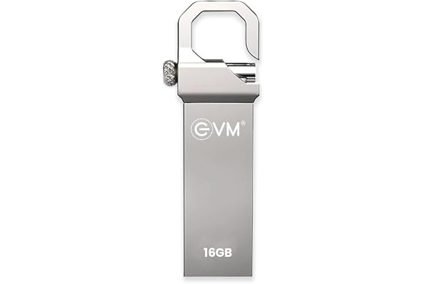 EVM EnStore 16GB USB 2.0 Durable Metal Flash Drive | Dependable 15MB/s Read|Rugged Metal Body | Seamless Plug & Play | Laptop