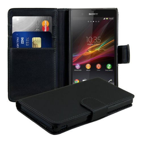 kwmobile Wallet Case HÃ¼lle fÃ¼r Sony Xperia Z - Cover Flip Tasche mit Kartenfach in Schwarz