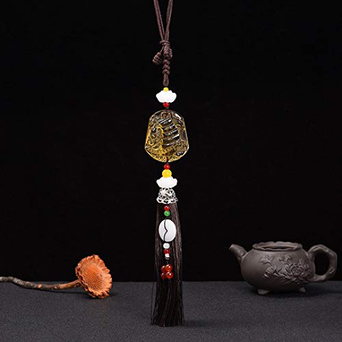 Myzixuan Car pendants, safety signs, interior decoration, jade, car decoration, rearview mirror, pendant, pendant