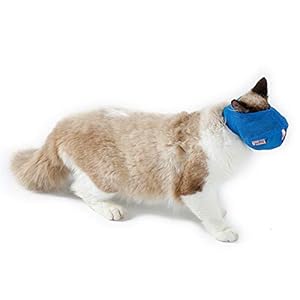 Hemore – Bozal Multifuncional para Gato antibita, Transpirable, para Mascotas, para Evitar Que los Gatos se muevan y masticen, tamaño L, Color Azul