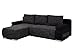 Produktbild B-famous Polsterecke Ulm Federkern incl. Schlaffunktion, Schenkelmaß 245 x 175 cm, Materialmix Mikrovelours-Strukturstoff schwarz