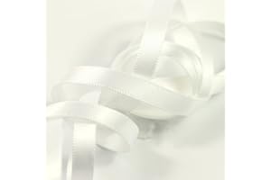 ASHPRINT (LONDON) LIMITED Double Sided Satin Ribbon, 27 Solid Colours, 10 Metre Reel, Fabric Ribbon Perfect for Gift Wrapping, Cake, Wedding Party Decoration, Hair Bow, Trimming, Sewing and DIY Craft Projects (6mm Width,White)