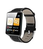 GYQ Armbanduhr, mit Farbdisplay und Herzfrequenz und Blutdruckmessung, zur Erinnerung an das Sportarmband, Schwarz