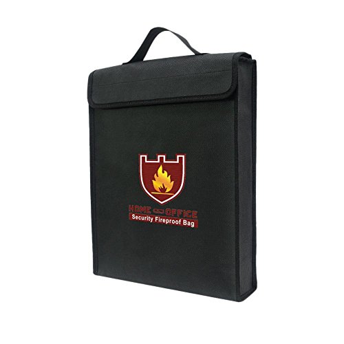 Preisvergleich Produktbild feuerfeste tasche 1000 grad, Feuerfeste Wasserresistente Dokumententasche Tasche für Bankdatei, Pässe, Fotoalbum, Wichtige Dokumente, Wertsachen und Schmuck Schutz - Quiet.T