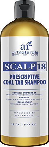 Art Naturals Scalp18 Coal Tar Therapeutic Anti Dandruff Shampoo 473ml - Helps clear symptoms of Psoriasis, Eczema, Itchy Scalp & Dandruff - Made in USA with Natural & Organic Ingredients-Sulfate Free