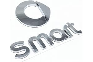 GRFIT Etiqueta Engomada del Coche de La Insignia del Logotipo del ala Trasera del Maletero del Coche para Smart 453 451 Fortwo Forfour,White