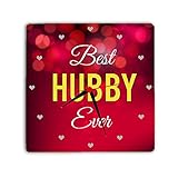 Designer Panda Best Hubby Ever Printed Light Weight Wall Clock 8 inches, Gifts for Husband