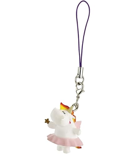 Histoire D'ours - Porte-Clé Peluche Licorne Blanc Rose - 14 Cm