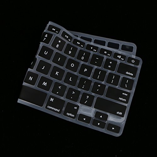 Gazechimp Tastatur Abdeckung Wasserdicht Silikon Keyboardschutz Hülle Haut für Macbook Air Retina13/15/17 Zoll – Schwarz - 5