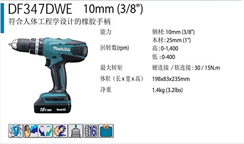 Makita DF347DWE TALA.ATOR 14.4V Litio - 4