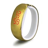BaZhaHei Damen Uhren Damen-Sport-LED-Überziehen-Wasserdichte Armband-Digital-Armbanduhr Armband Uhr (Gold)
