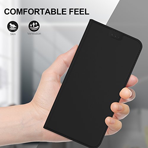Ulefone S8 Pro Cover, KuGi Slim Flip Cover Custodia per Ulefone S8 Pro Smartphone (Flip Series - Nero)