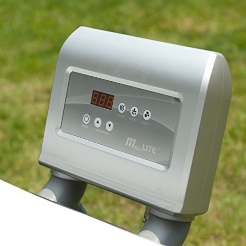 PureSpa Aufblasbarer Whirlpool / Jacuzzi mit Heizfunktion (bis 42°C ), Selbstaufblasend, In- und Outdoor Spa Pool,158x158cm, 108 Massagedüsen, 650 Liter, für 4 Personen, inkl Bodenmatte und Abdeckplane - 4