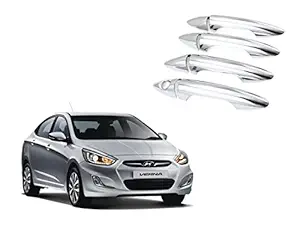 Auto Spare World Door Handle Chrome Cover/Catch Cover for Hyundai Verna Fluidic 2011-2014 (Silver) - Set of 4 Pcs