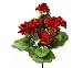 Produktbild Geranien Kunstblume mit rot farbigen Blüten, Höhe 34 cm - Kunstpflanze künstliche Blumen Kunstblumen Blumensträuße künstlich, Seidenblumen oder Blumen aus Plastik Kunststoff