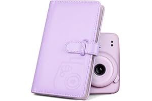 Plyisty Mini Album Photo 96 Poches, Portable Album de Portefeuille Instax, Livre de Porte-Carte bancaire en PU, pour Mini11/8/9/7s/25/70/90 Photographie instantanée(Violet)