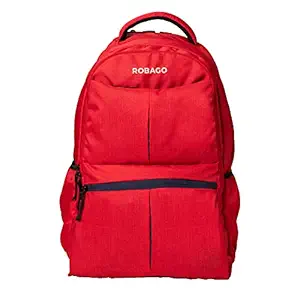 ROBAGO Red Next Casual Waterproof Laptop Backpack Bag for Men Women Boys Girls/Office School College Teens & Students with Rain Cover 35L (Red)
