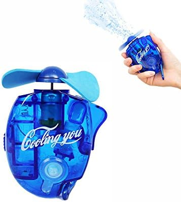 HKhuixin Cool feeling Water jet fan Mini handheld air conditioning fan Pocket Spray Mist Water Bottle Fan Portable with Carabiner