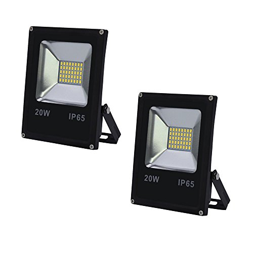 VINGO® 2X 20W LED Fluter Flutlicht Kaltweiß Außen Strahler SMD IP65 Gartenstrahler