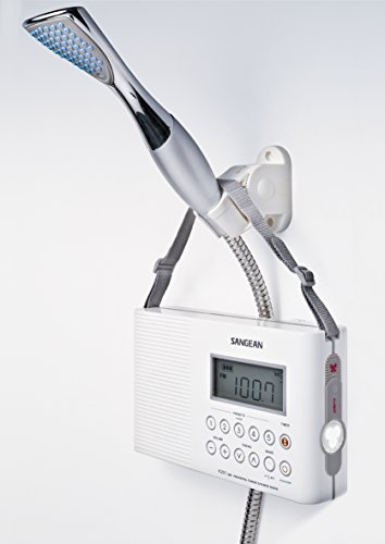 Sangean H201 tragbares Duschradio (UKW/-MW Tuner, wasserdicht, LED-Taschenlampe, Tragegriff) weiß - 4