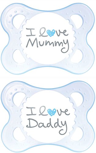 MAM Style Soothers for 0 Months + with Sterilisable Travel Case (Blue)