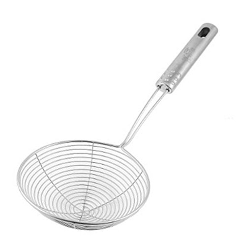 westeng 1 Geschirr Mesh Net Sieb Sieb Schöpflöffel 20,6 cm lang 13.2 cm Dia, Edelstahl, silber