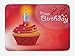 Produktbild 22nd Birthday Bath Mat, Cute Cupcake with Candles Romantic Celebration Themed Illustration, Plush Bathroom Decor Mat with Non Slip Backing, 23.6 W X 15.7 W Inches, Red Scarlet Blue