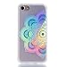 Produktbild iPhone 7 Plus / iPhone 8 Plus (5.5 Zoll) Hülle, Hozor TPU Durchsichtig Schutzhülle Kratzfeste Buntes Plating Reflektierend Muster Handy Hülle Weiche Silikon Bumper Case Rückseite Cover Tasche - Halbe blumen