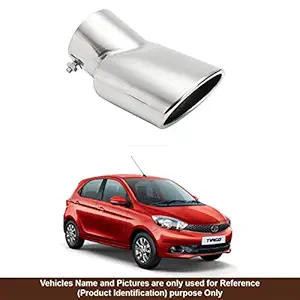 Oshotto Stainless Steel SS-009 Car Exhaust Muffler Silencer Cover Compatible with Tata Tiago (Chrome)