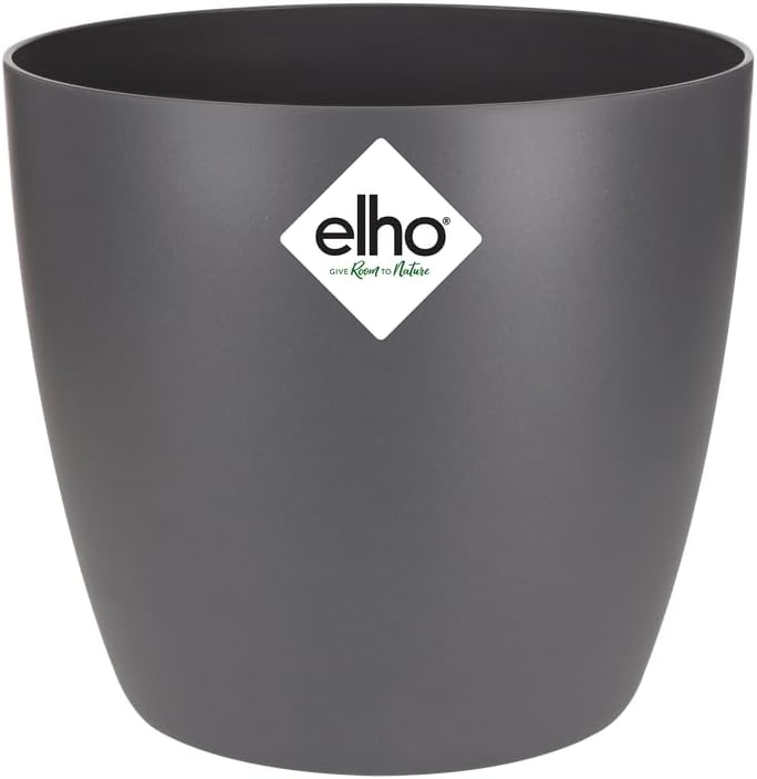 Elho Brussels Orchid 12.5 - Macetero por Interior - Ø 13.0 x H 11.5 cm - Negro/Anthracite